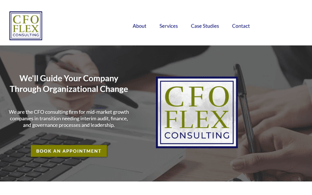 Screenshot of the CFO Flex website