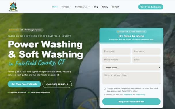 Screenshot of the The House Bath website